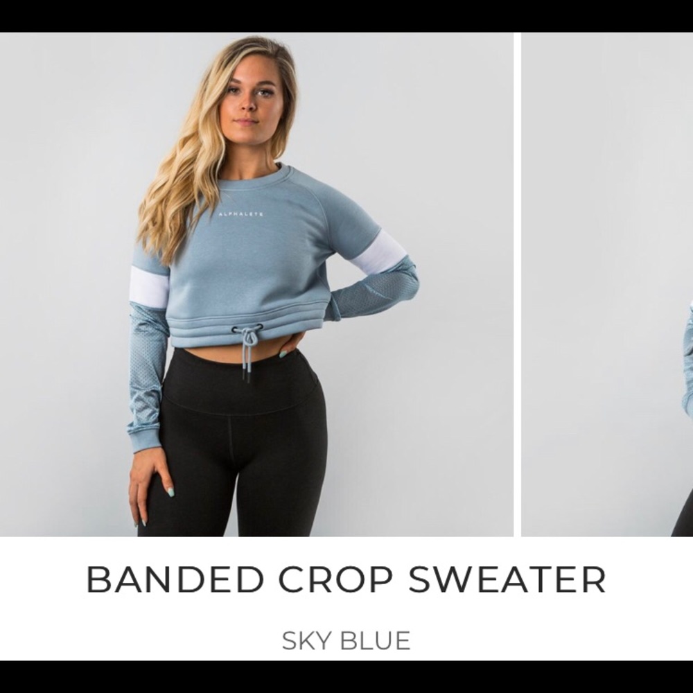 Alphalete Banded Crop Sweater Size Small